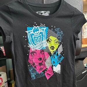 Monster High Black Tee with Colorful Graphic